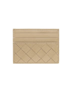 Bottega Veneta Intrecciato Leather Card Wallet Taupe