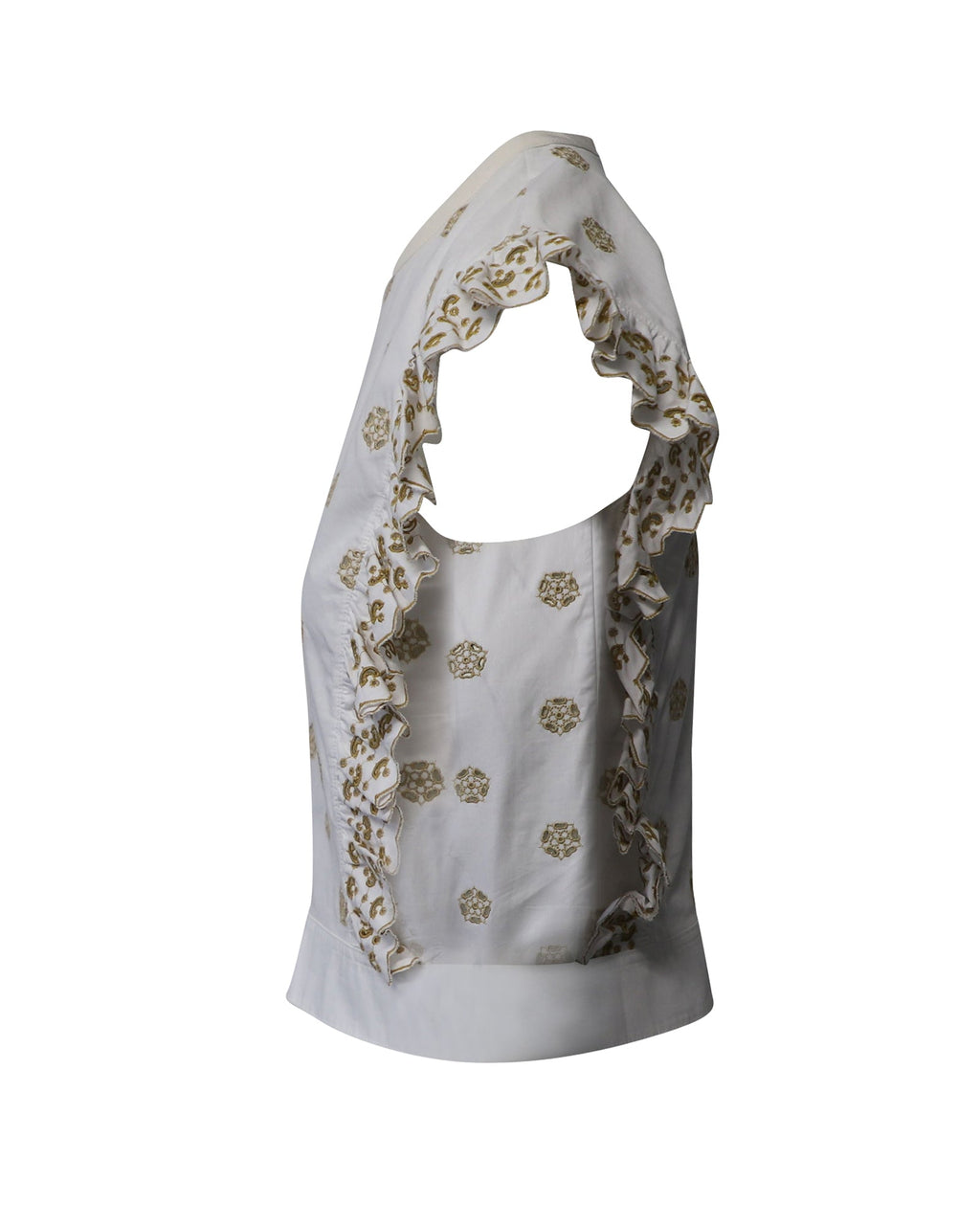 Chloe Broderie Anglaise Crop Top in White Cotton