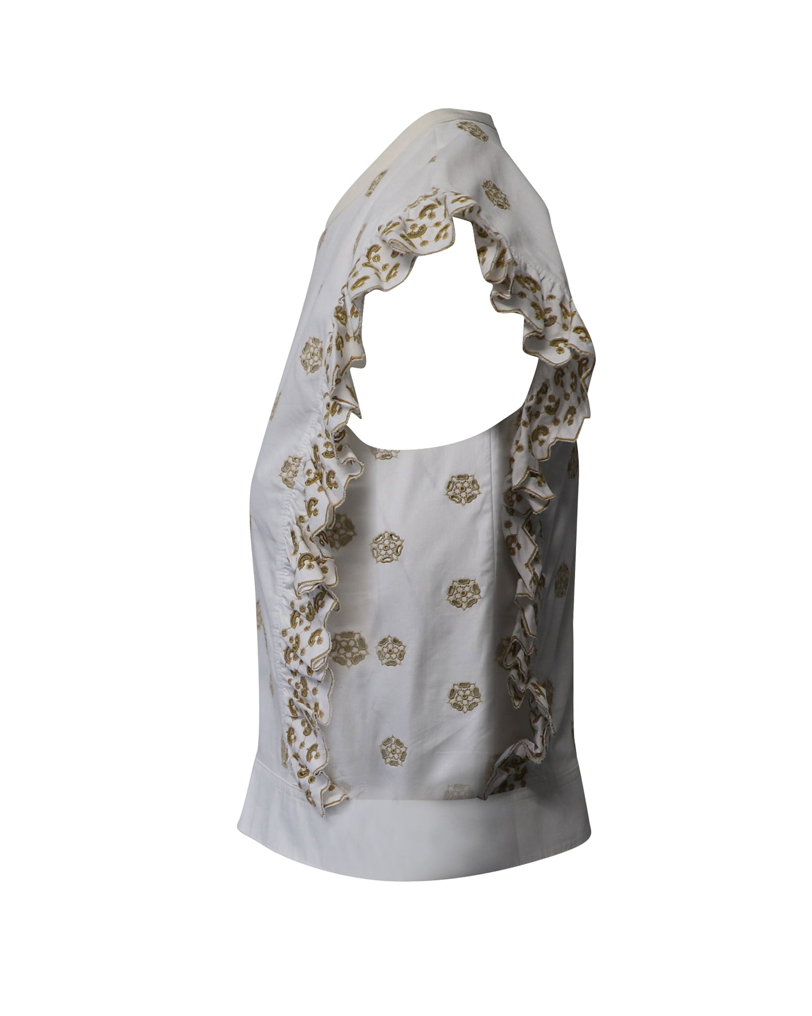 Chloe Broderie Anglaise Crop Top in White Cotton