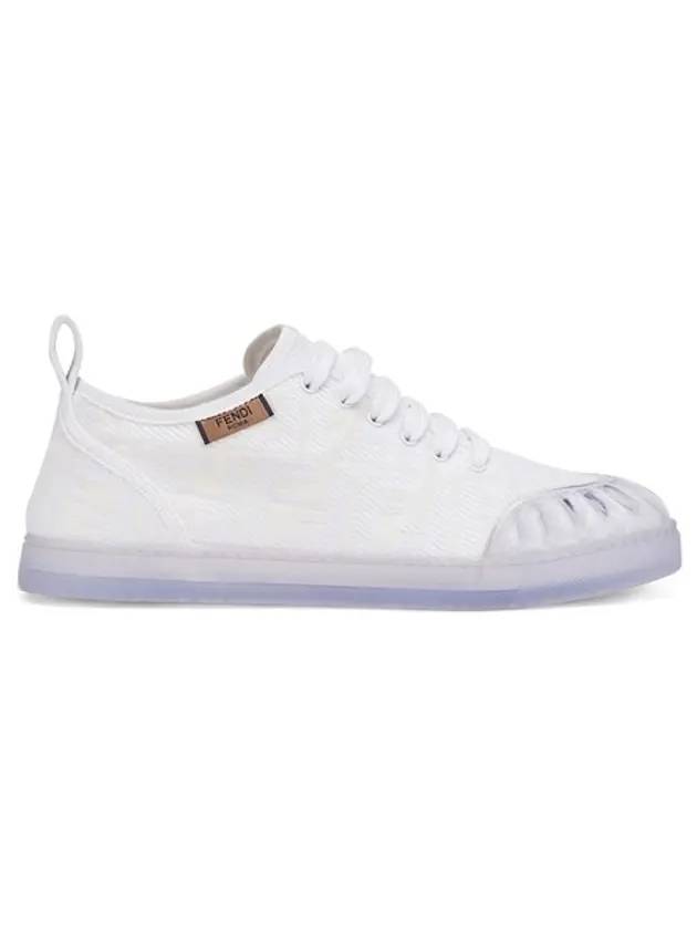 Fendi Women's FF Logo Canvas Low Top Sneakers White