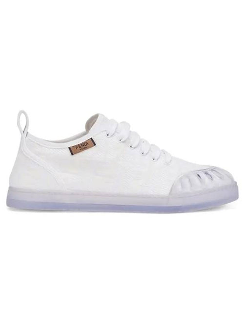 Fendi Women's FF Logo Canvas Low Top Sneakers White