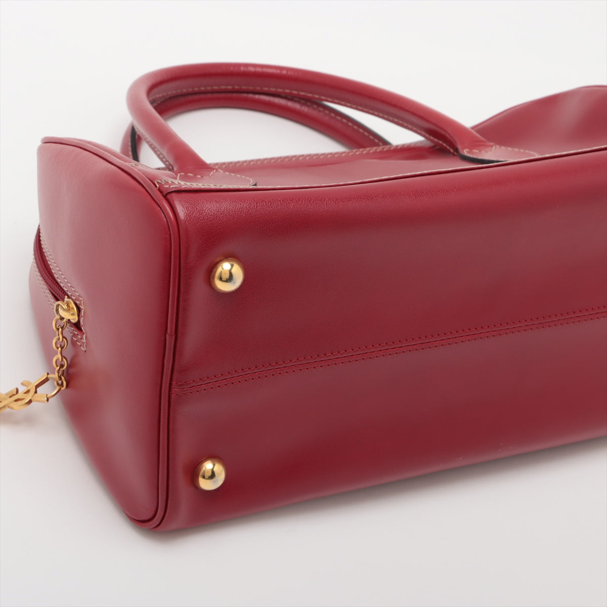 Saint Laurent  Leather Boston Bag Red