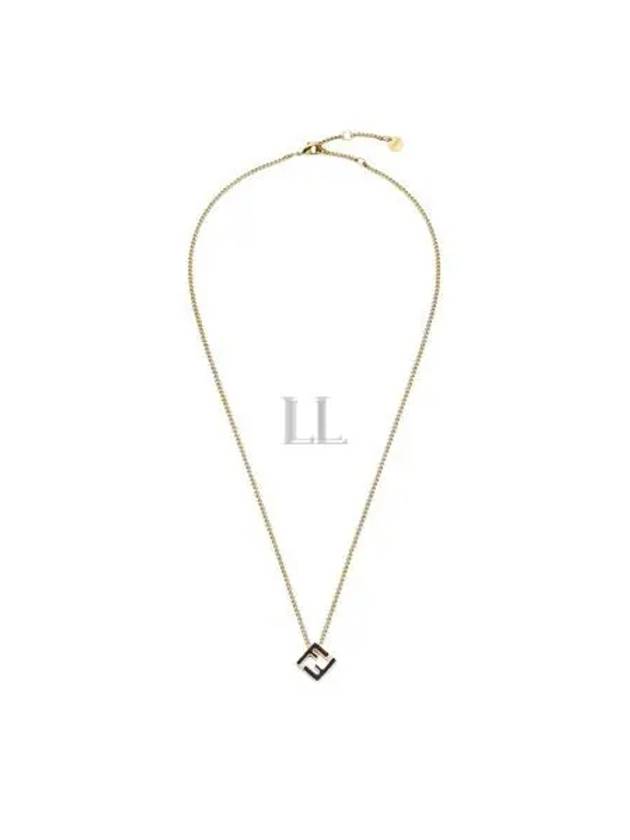 Fendi Forever FF Cube Pendant Necklace Black