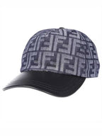 Fendi FF Jacquard Denim Ball Cap Dark Blue
