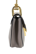 Chloe Womens Taupe Brown Leather Drew Chain Small Crossbody Bag Handbag