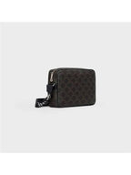CELINE Triomphe Medium Canvas Messenger Bag Black