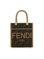 Fendi FF Mini Fabric Tote Bag Brown