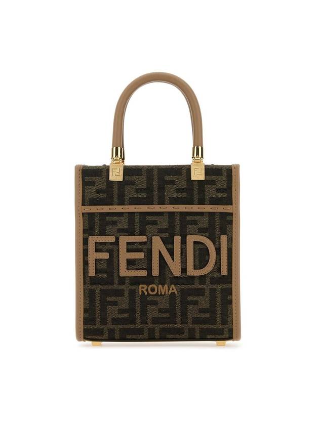 Fendi FF Mini Fabric Tote Bag Brown