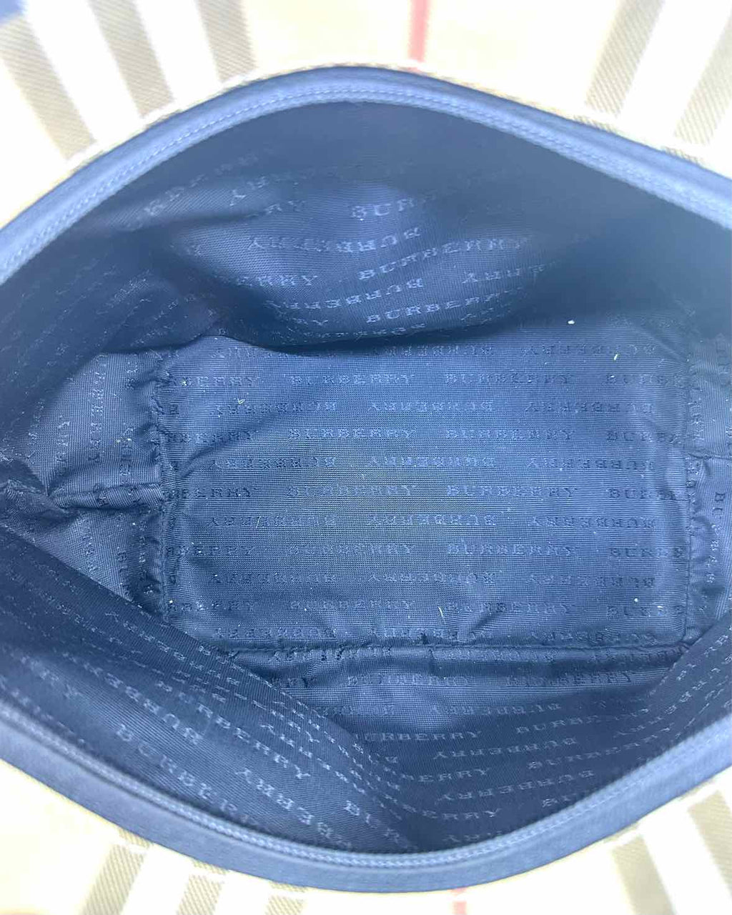 BURBERRY Beige, Black Coated canvas Plaid Handbag