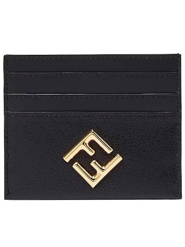 Fendi Logo Diamond Card Wallet Black