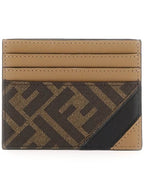 Fendi FF Logo Card Wallet Brown