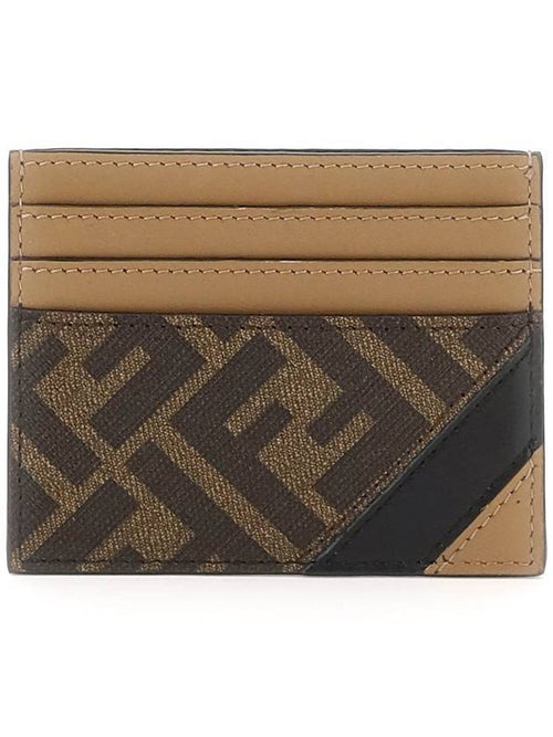 Fendi FF Logo Card Wallet Brown