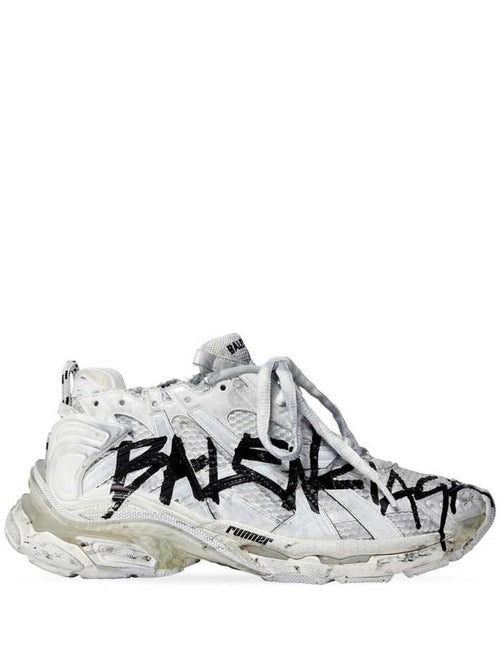 Balenciaga Runner Graffiti Low Top Sneakers White