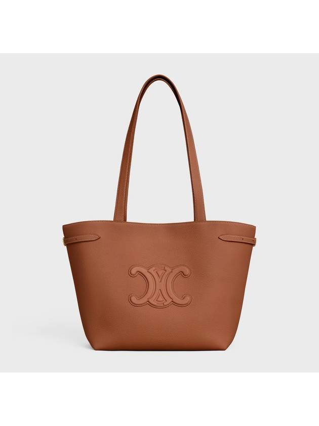 CELINE Cabas Anais Small Grain Calfskin Tote Bag Tan