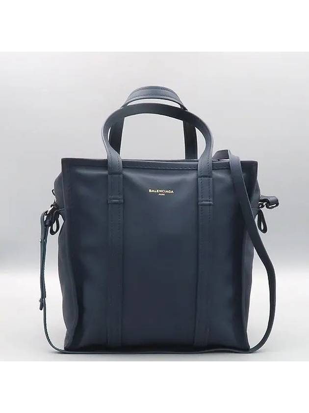 Balenciaga 443096 Navy small tote bag shoulder strap 2WAY