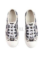 Walk'N'Dior Platform Macrocannage Motif Embroidery Cotton Low Top Sneakers Deep Blue Dior