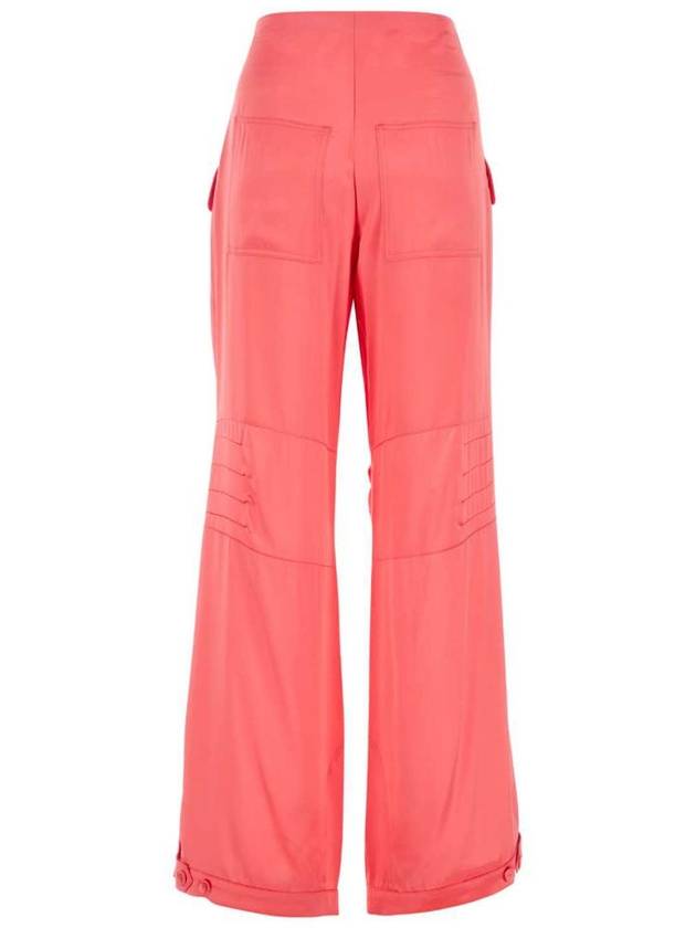 Fendi Women's Viscose Shiny Cargo Straight Pants Pink