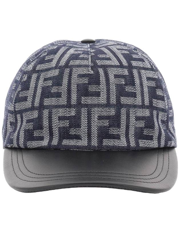 Fendi FF Jacquard Denim Ball Cap Dark Blue
