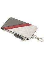 Fendi FF Motif Fabric Clip Purse Card Wallet