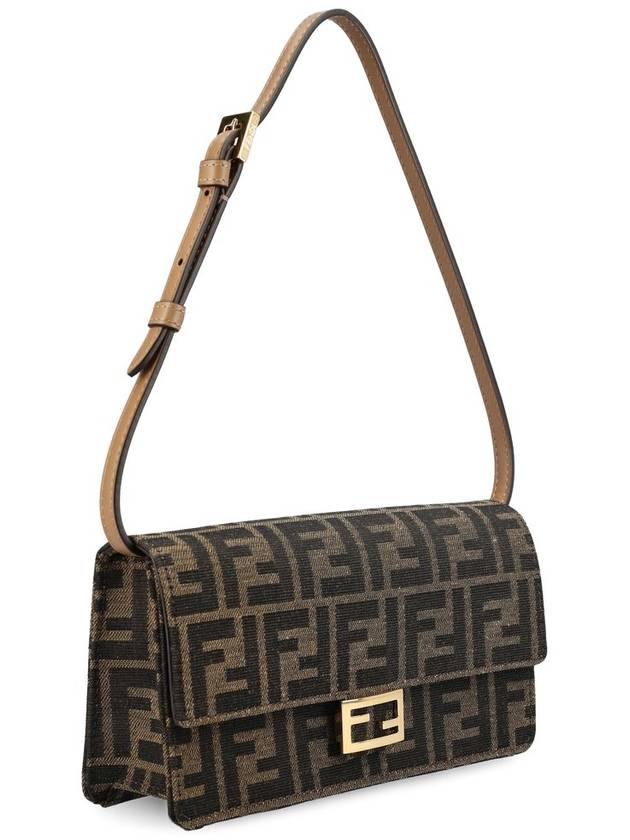Fendi Baguette FF Fabric Shoulder Long Wallet Brown