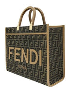 Fendi Sunshine Medium FF Jacquard Tote Bag Brown