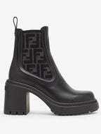 Fendi Domino Biker Middle Boots Black