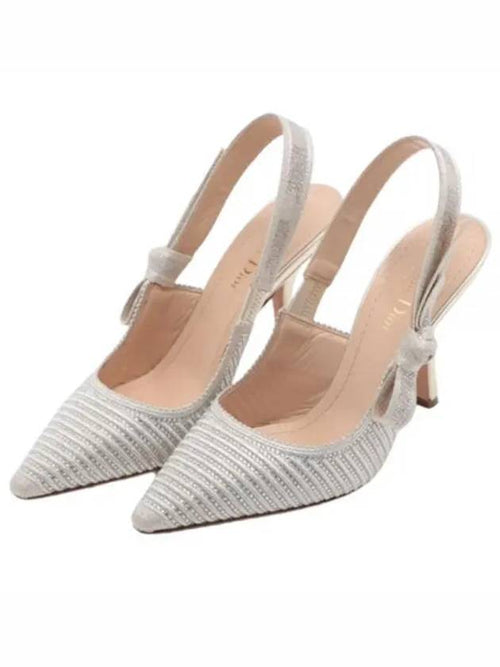 J'adior Slingback Heels Silver Dior