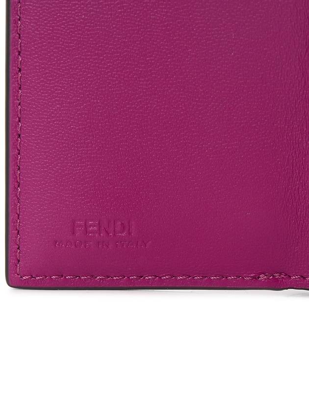 Fendi FF Baguette Flap Card Half Wallet Pink