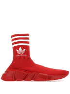 Balenciaga Adidas embroid logo socks high top sneakers red