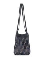 Fendi Origami Small FF Chenille Bucket Bag Dark Blue