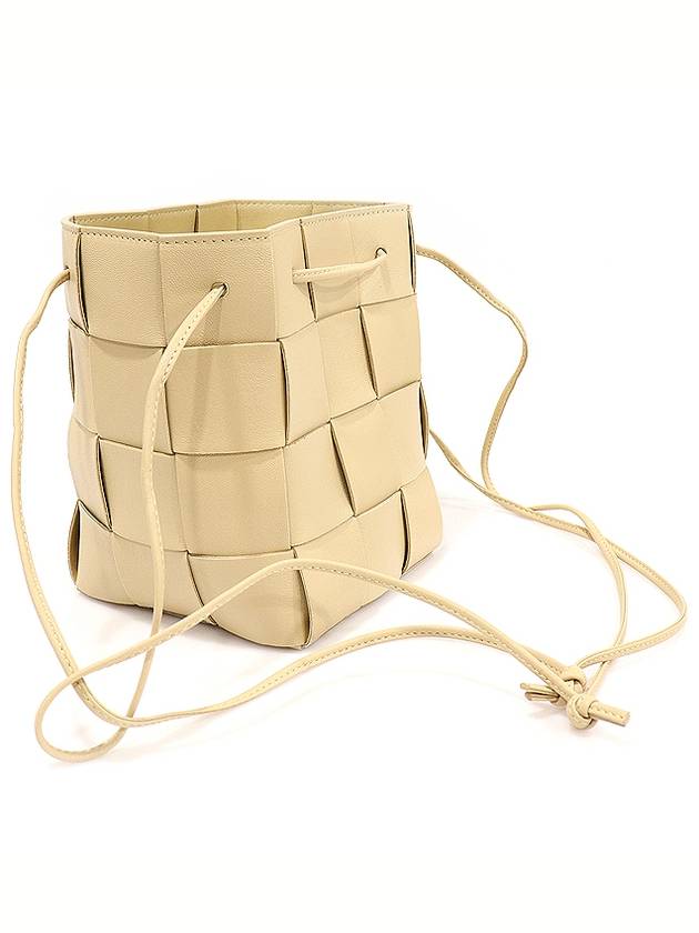 Bottega Veneta 680218 Porridge Intrecciato Weaving Small Cassette Crossbody Bucket Crossbag