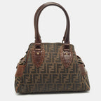 Fendi Zucca Canvas And Leather Chef De Jour Bag