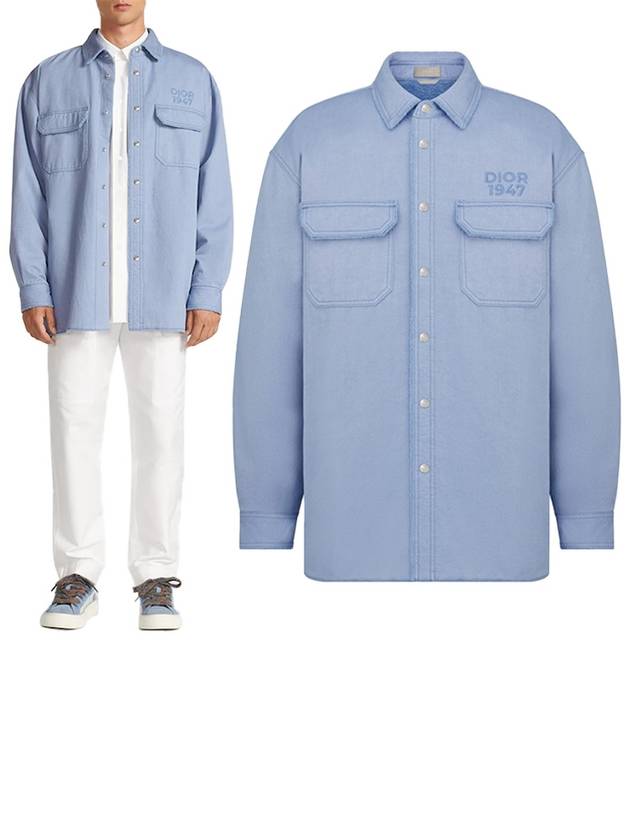 Overshirt Cotton Jacket Blue Dior