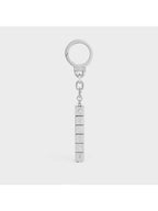 CELINE Logo Cube Bag Charm Keyring Silver