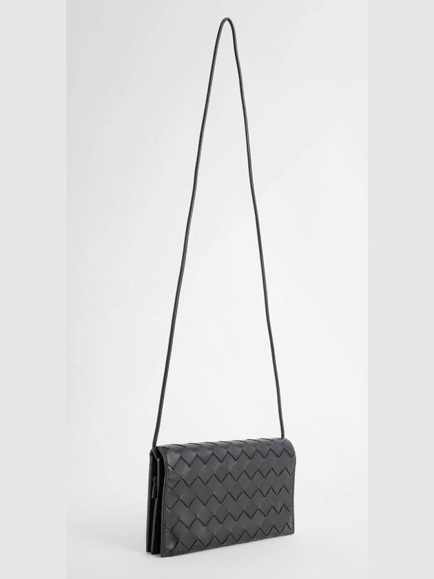 Bottega Veneta Intrecciato Strap Long Wallet Black