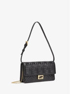 Fendi FF Baguette Nappa Leather Long Wallet Black