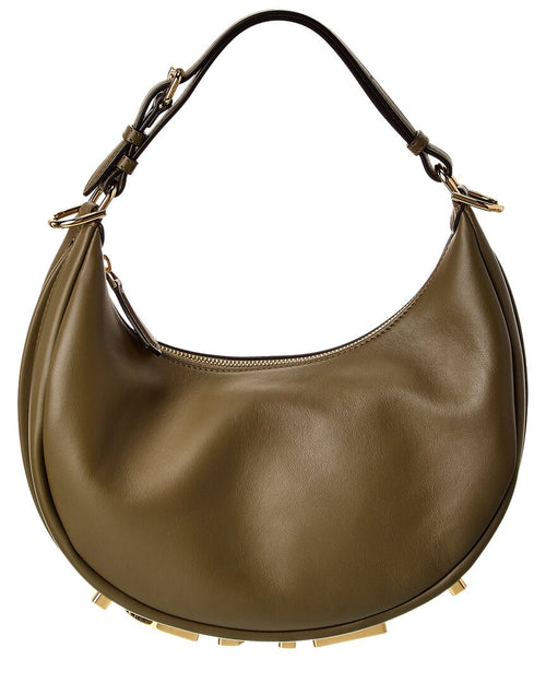 FENDI Fendigraphy Small Leather Hobo Bag