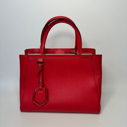 Fendi 2Jours Handbag Leather Petite Red -NG102761