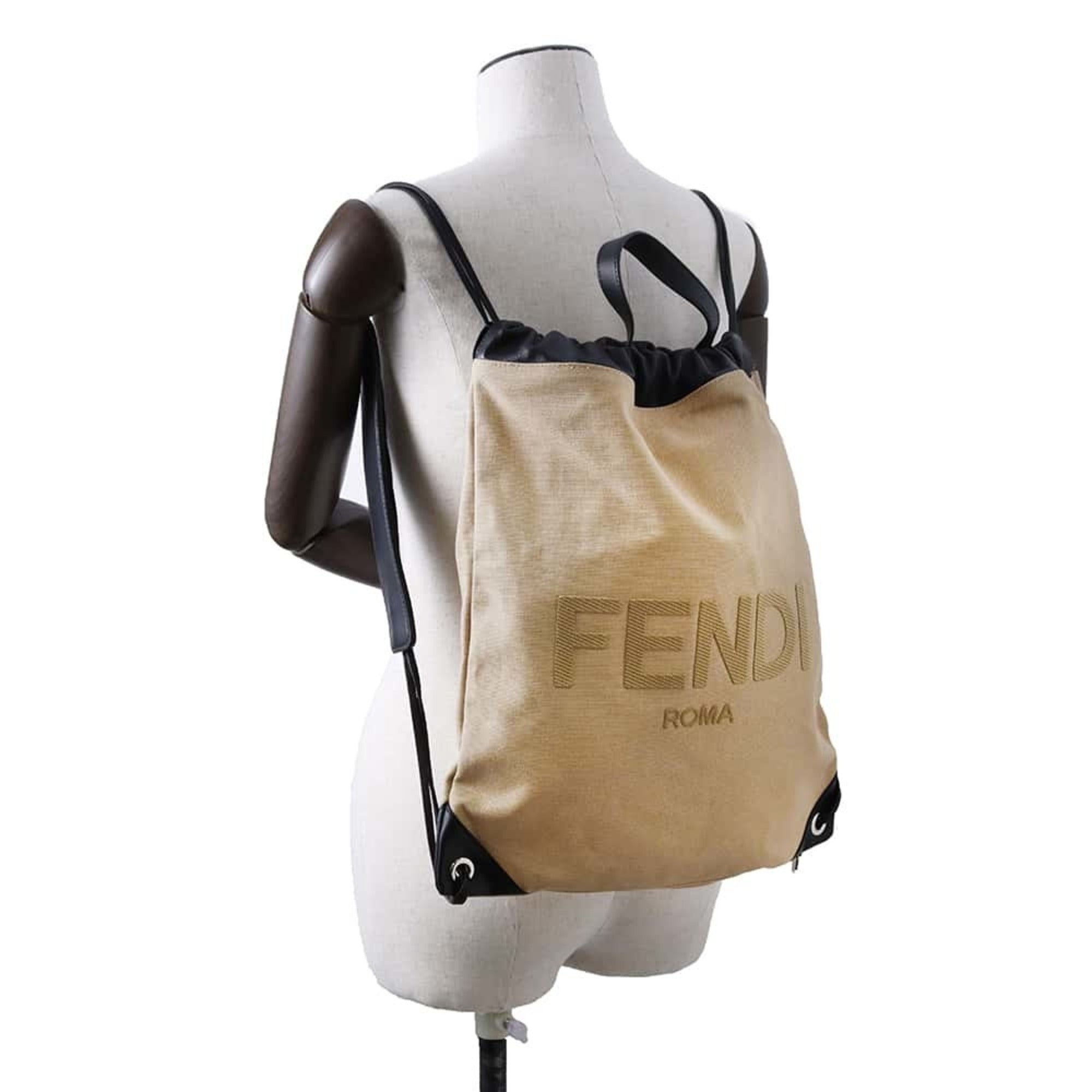 Fendi   Canvas Leather Backpack ()