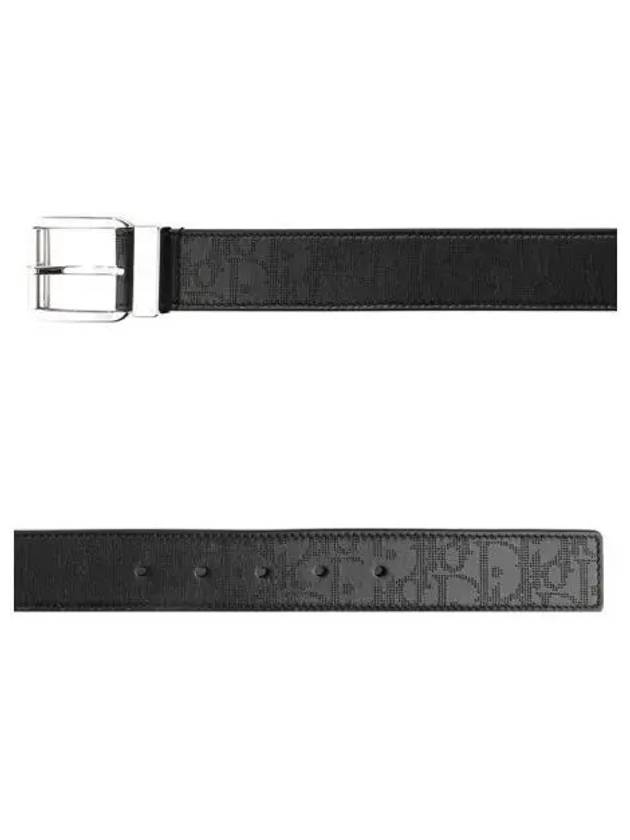 Oblique Galaxy Leather Belt Black Dior