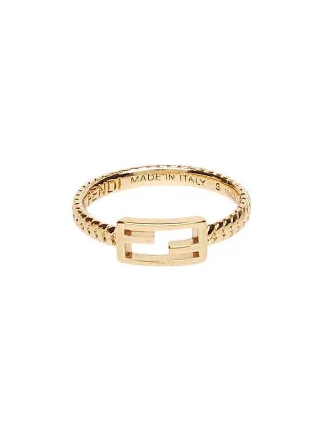 Fendi Link Chain Baguette Ring Gold