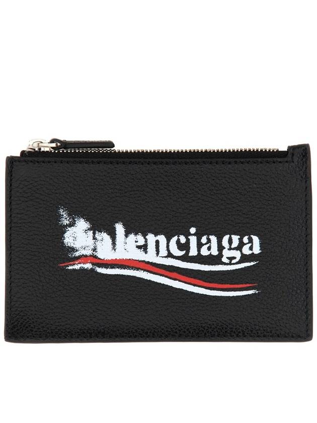 Balenciaga Wave Logo Card Wallet Black