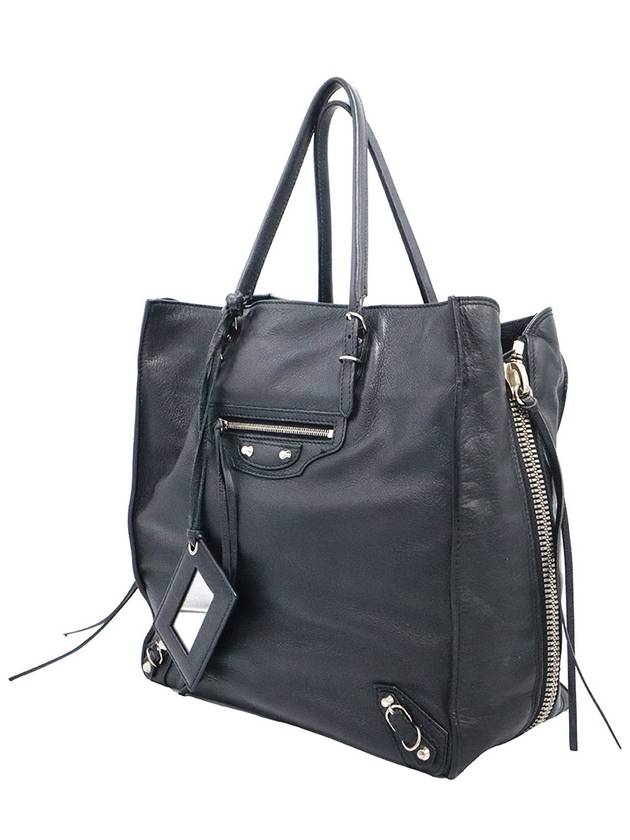Balenciaga Balenciaga 357330 Black Calfskin Papier A5 Zip Around Tote Bag