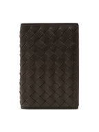 Bottega Veneta Intrecciato Flap Card Holder Dark Brown
