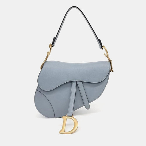 Dior Blue Leather Saddle Shoulder Bag