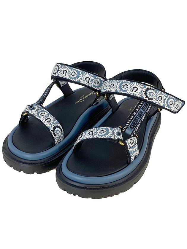D-Way Embroidered Logo Sandals Blue Dior