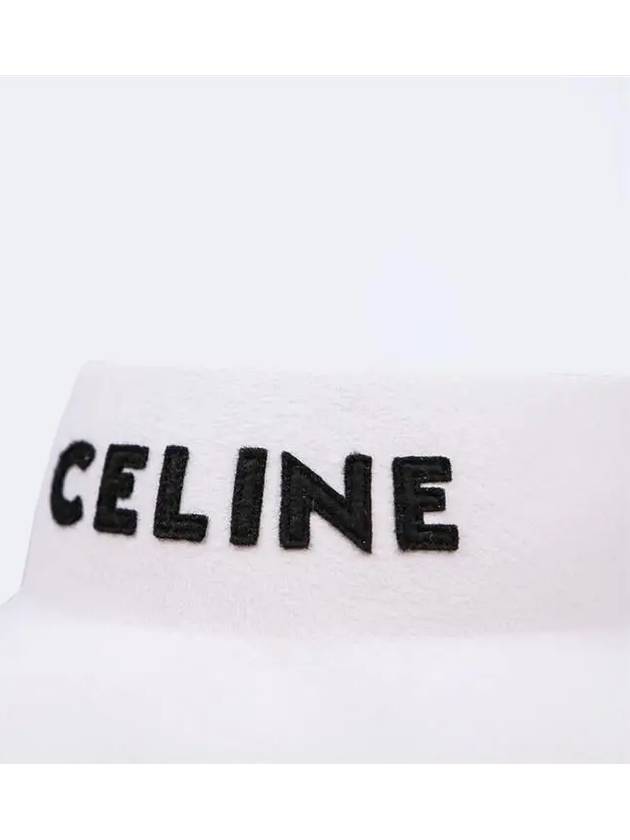 CELINE Cloche Felt Bucket Hat Off White
