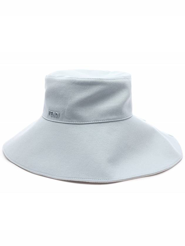 Fendi Logo Plaque Cloche Bucket Hat Light Blue