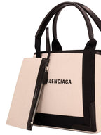 Balenciaga Cabas Logo Canvas Small Tote Bag Black