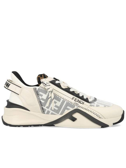 Fendi Flow FF Motif Leather Low Top Sneakers White